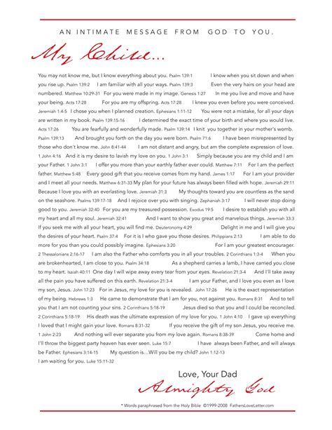 Printable Father S Love Letter Pdf